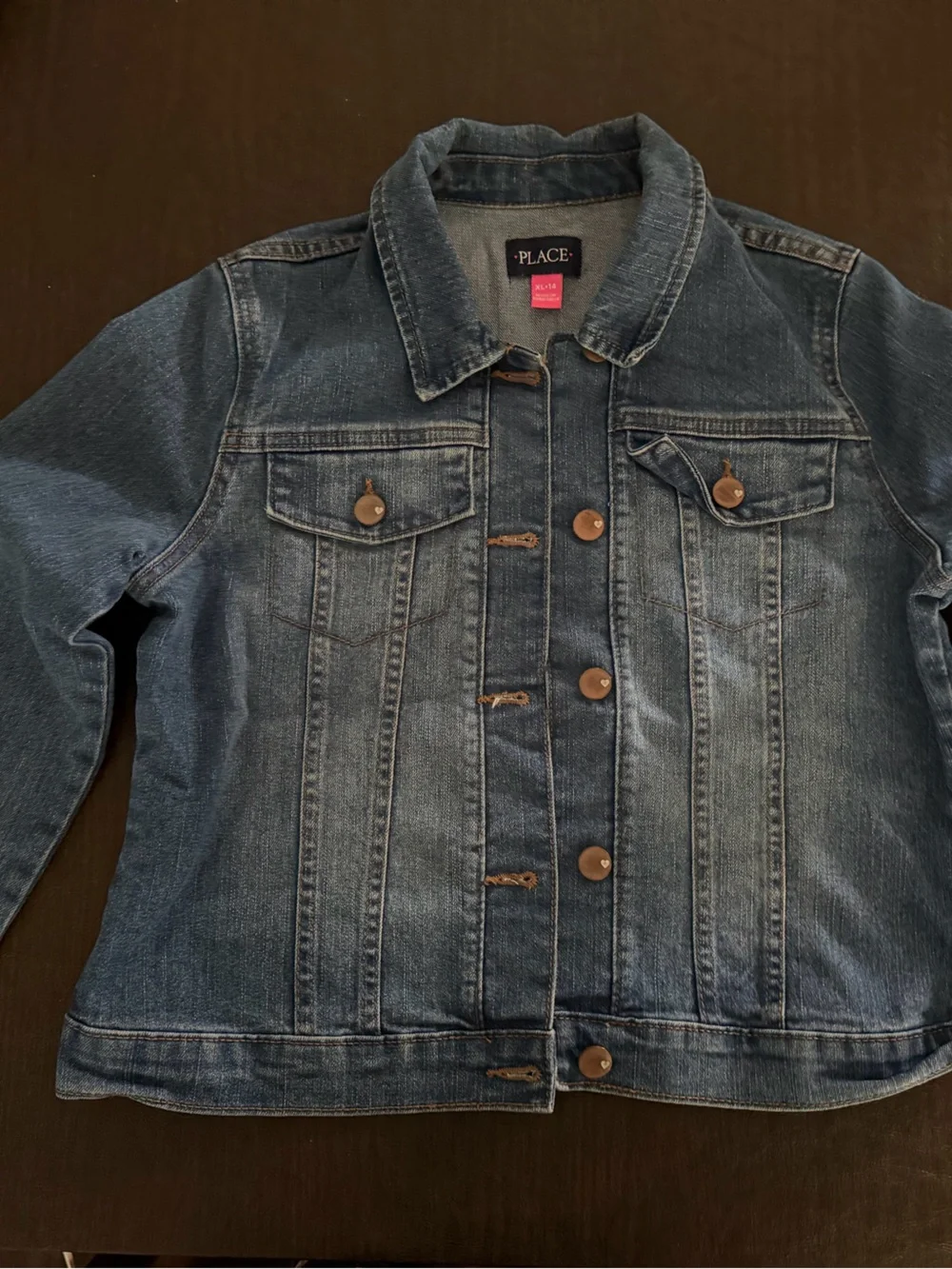 The Children's Place Blue Denim Jacket with Button Front
